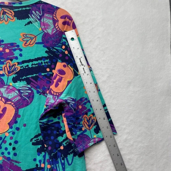 LulaRoe Disney Shirt Womens Sz M Green Purple Irma Minnie Mouse Round Neck Tunic - Picture 4 of 9